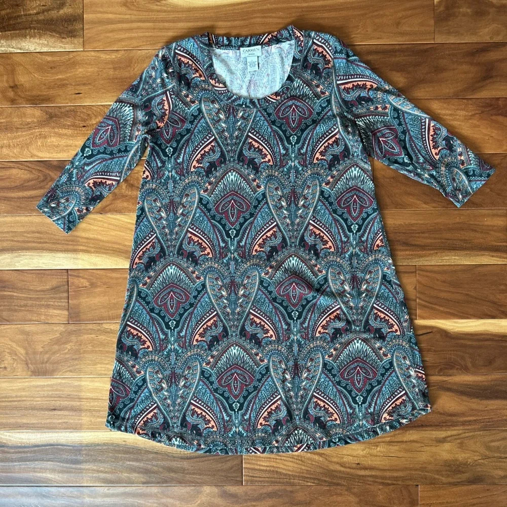 Carmen Marc Valvo 3/4 Sleeve Sweater Dress size Large
